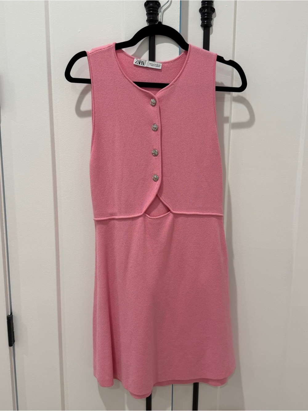 ZARA - cut out knit mini dress - pink - sz M - Picture 2 of 4
